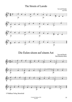Sehr leichte Spielstücke für Gitarre - Lieder mit leichten Bässen