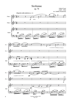 Sicilienne op. 78 - für 2 Flöten und Harfe