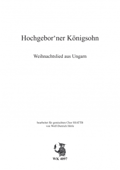 Hochgeborner Königssohn - für gem. Chor SATB a cappella