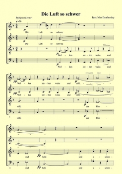 Die Luft so schwer - für Chor SATB