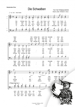 Die Schwalben - für Chor SATB a cappella