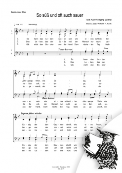 So süß und oft auch sauer - für Chor SATB a cappella