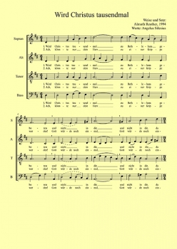 Weihnachtslied - Wird Christus tausendmal - für Chor SATB a cappella