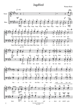 Jagdlied - für Männerchor TTBB a cappella