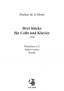 3 Stücke für Cello und Klavier (1960)