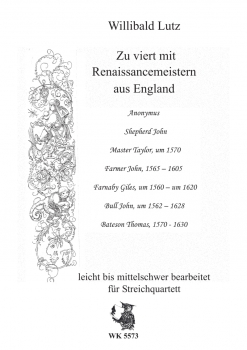 Zu viert mit Renaissancemeistern aus England - für Streichquartett