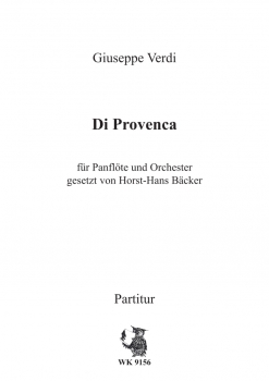 Verfi, G.: Di Provenca - für Panflöte und Orchester