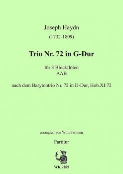 Haydn, Joseph - Trio Nr. 72 in F-Dur  für 3 Blockflöten (AAB)