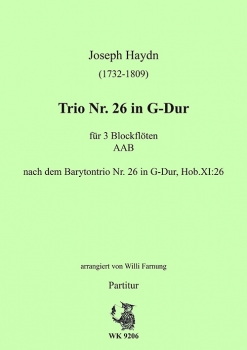 Haydn, Joseph - Trio Nr. 26 in G-Dur  für 3 Blockflöten (AAB)