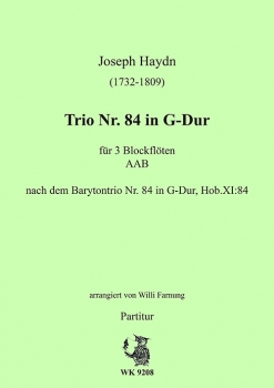 Haydn, Joseph - Trio Nr. 84 in G-Dur  für 3 Blockflöten (AAB)