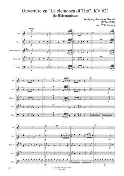 Mozart - Ouvertüre zu La clemenza di Tito - für Bläserquintett