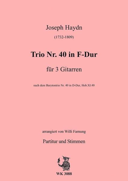 Haydn, Joseph - Trio Nr. 40 in F-Dur  für 3 Gitarren