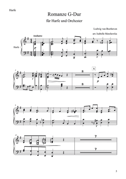 Marchewka, Isabelle: Beethoven, Ludwig van: Zwei Romanzen für Harfe und Klavier