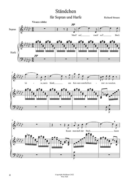 Ständchen - Serenade op. 17 Nr. 2 - für Sopran und Harfe