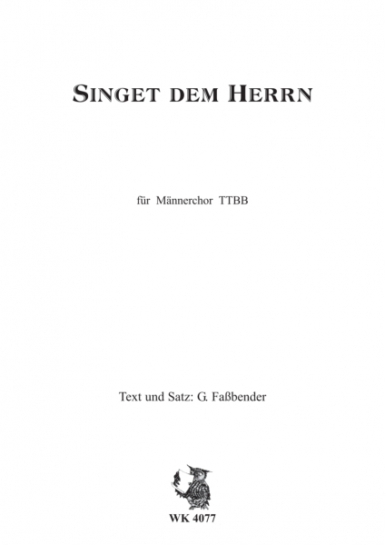 Singet dem Herrn - MCh. TTBB