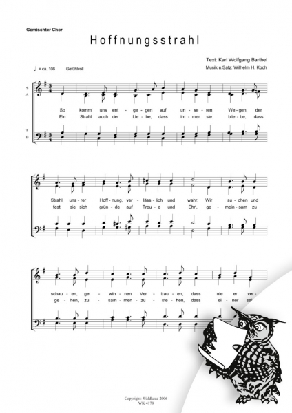 Hoffnungsstrahl - für Chor SATB a cappella