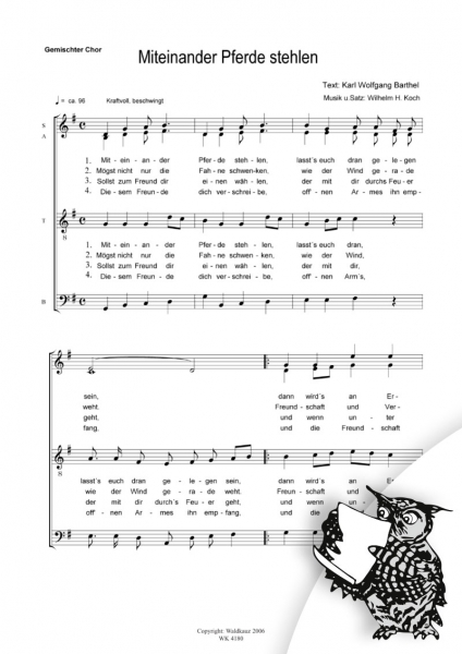 Miteinander Pferde stehlen - für Chor SATB a cappella