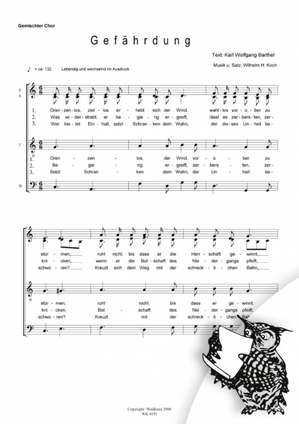 Gefährdung - für Chor SATB a cappella