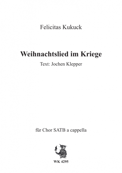 Weihnachtslied im Kriege - SATB a cappella