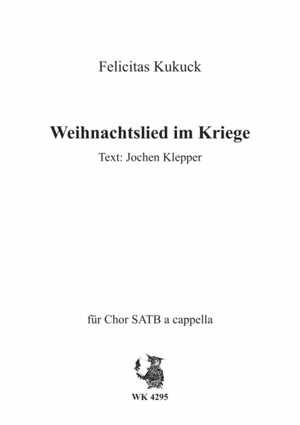 Weihnachtslied im Kriege - SATB a cappella