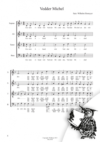 Fünf niederdeutsche Volkslieder - SATB