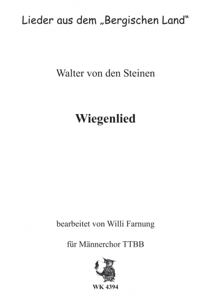 Wittkop, Kaspar - Wiegenlied - für Männerchor TTBB
