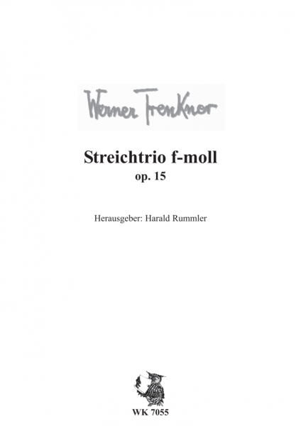 Streichtrio f-Moll op. 15 für Violine, Viola und Violoncello, Stimmensatz