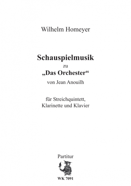 Schauspielmusik für Streichquintett, Klarinette und Klavier - Partitur