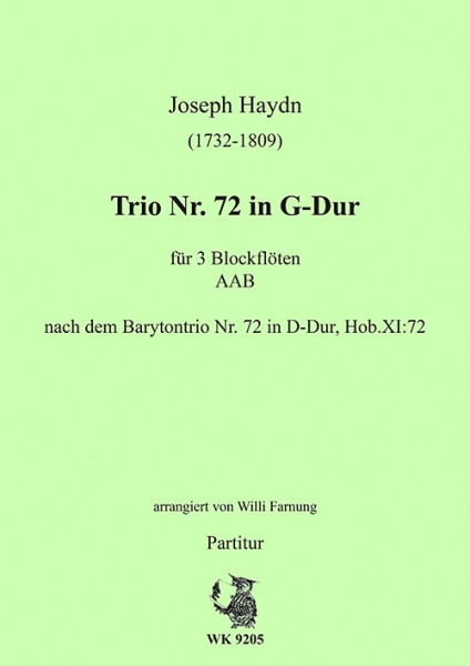 Haydn, Joseph - Trio Nr. 72 in F-Dur  für 3 Blockflöten (AAB)
