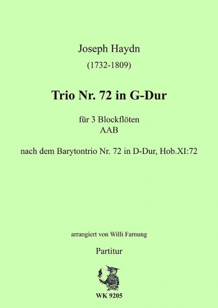 Haydn, Joseph - Trio Nr. 72 in F-Dur  für 3 Blockflöten (AAB)