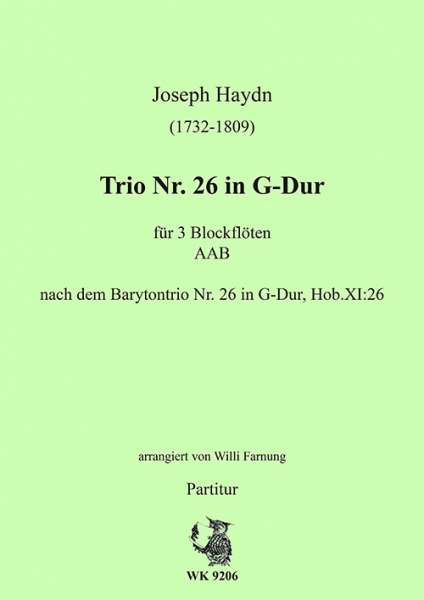 Haydn, Joseph - Trio Nr. 26 in G-Dur  für 3 Blockflöten (AAB)