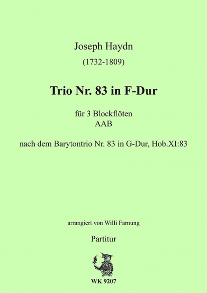 Haydn, Joseph - Trio Nr. 83 in F-Dur  für 3 Blockflöten (AAB)