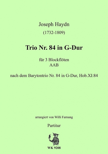 Haydn, Joseph - Trio Nr. 84 in G-Dur  für 3 Blockflöten (AAB)