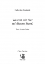 Was tun wir hier auf diesem Stern - für Chor SATB a cappella